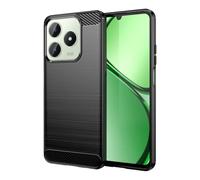 Wookfiss Cover per Realme C63/C61 Custodia, [Fibra di Carbonio] Morbido TPU Custodia, Anti Scivolo Anti Antiurto Case per Realme C63/C61-Nero