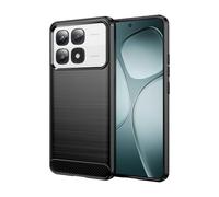 Wookfiss Cover per Xiaomi 14T / Xiaomi 14T Pro Custodia, [Fibra di Carbonio] Morbido TPU Custodia, Anti Scivolo Anti Antiurto Case -Nero