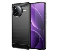 Wookfiss Cover per Xiaomi POCO F7 Pro 5G Custodia, [Fibra di Carbonio] Morbido TPU Custodia, Anti Scivolo Anti Antiurto Case -Nero