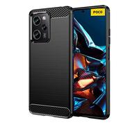 Wookfiss Cover per Xiaomi POCO X5 Pro 5G/ Redmi Note 12 Pro 5G Silicone Custodia,TPU Design in Fibra di Carbonio Originale Custodia Nero Cover,Antiurto Antigraffi Sottile