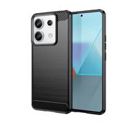 Wookfiss Cover per Xiaomi Redmi Note 13 Pro 5G/POCO X6 5G Silicone Custodia,TPU Design in Fibra di Carbonio Originale Custodia Nero Cover,Antiurto Antigraffi Sottile