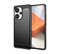 Wookfiss Cover per Xiaomi Redmi Note 13 Pro+/Pro Plus 5G Silicone Custodia,TPU Design in Fibra di Carbonio Originale Custodia Nero Cover,Antiurto Antigraffi Sottile