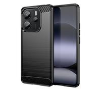 Wookfiss Cover per Xiaomi Redmi Note 14 4G Custodia, [Fibra di Carbonio] Morbido TPU Custodia, Anti Scivolo Anti Antiurto Case per Redmi Note 14 4G-Nero