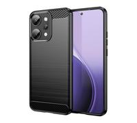 Wookfiss Custodia per OPPO Reno 14 Pro 5G Cover, [Fibra di Carbonio] Morbido Silicone TPU Custodia, Anti Scivolo Antigraffio Case per OPPO Reno 14 Pro 5G -Nero