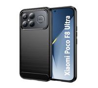 Wookfiss Custodia per Xiaomi POCO F8 Ultra Cover, [Fibra di Carbonio] Morbido Silicone TPU Custodia, Anti Scivolo Antigraffio Case per Xiaomi POCO F8 Ultra -Nero