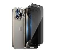 Wookfiss Privacy Vetro Temperato per iPhone 16 Pro Max, 2 Pezzi Pellicola Protettiva e 2 Pezzi Pellicola Fotocamera, Durezza 9H, Anti Graffio Film compatibile con Phone16 Pro Max