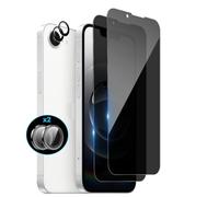 Wookfiss Privacy Vetro Temperato per iPhone 16e/iPhone 17e, 2 Pezzi Pellicola Protettiva e 2 Pezzi Pellicola Fotocamera, Durezza 9H, Anti Graffio Film compatibile con iPhone 16e/iPhone 17e