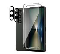 Wookfiss Vetro Temperato per Sony Xperia 1 VI Pellicola Protettiva(2) +Proteggi Lenti(2) Anti Graffi HD Trasparenza Protettiva Film for Xiaomi Sony Xperia 1 VI