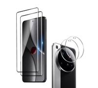Wookfiss Vetro Temperato per Xiaomi 15 Ultra, 2 Pezzi 3D Pellicola Protettiva+ 2 Pezzi Pellicola Fotocamera, Anti Graffi HD Trasparenza Protettiva Film for Xiaomi 15 Ultra