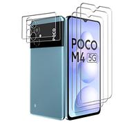 Wookfiss Vetro Temperato per Xiaomi POCO M5 / POCO M4 5G Pellicola Protettiva(3) +Proteggi Lenti(2) Anti Graffi HD Trasparenza Protettiva Film for POCO M4 5G/ POCO M5
