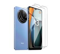 Wookfiss Vetro Temperato per Xiaomi Redmi A3 Pellicola Protettiva(2) +Proteggi Lenti(2) Anti Graffi HD Trasparenza Protettiva Film for Xiaomi Redmi A3