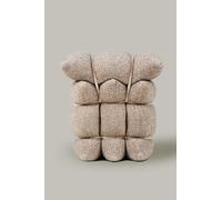 Wool4Life, Sgabello di design, ottomano, seduta, 100% lana spagnola, bouclé, collezione Madrid Design Festival, Inés Sistiaga, 50 x 40 x 50 cm, colore beige