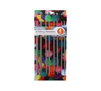 Woolbro Set di 8 ferri da maglia, 2 x 4 mm, 2 x 5 mm, 2 x 6 mm, 2 x 8 mm. Ogni ago è lungo circa 25 cm, grigio