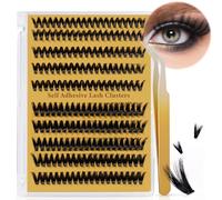 WooLeeUp - Extension per ciglia finte a ciuffetti, 120 ciuffetti, 03, leggere e morbide, lunghezza 10-16 mm, arricciatura a D, include pinzette e striscia adesiva