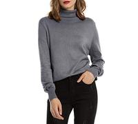Woolen Bloom Maglione Collo Alto Donna Felpa Ragazza Sweatshirt Pullover con Manica Lunga Eleganti per Autunno Inverno