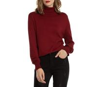 Woolen Bloom Maglione Donna Collo Alto Sweatshirt Maglia Polo Collo Manica Lunga Maglia Pullover Casual Maglieria Felpa Autunno Invernali Primavera