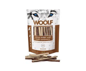 WOOLF Long Rabbit And Cod Sandwich 100g strisce di coniglio con merluzzo