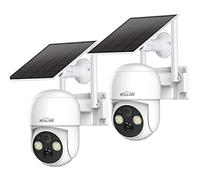 WOOLINK 2PCS 4MP Telecamere di Sicurezza Solare Wireless Esterno, 2.5K Solare/Batteria Alimentata Telecamera per la Sicurezza Domestica, Pan/Tilt 2.4Ghz WiFi Camera con PIR, Audio a 2 vie, Cloud/SD,