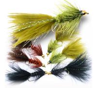 Woolly Bugger trout Fly Fishing streamer Assortment - 6 Flies
