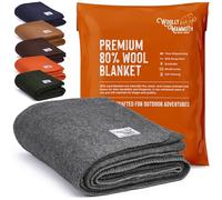 Woolly Mammoth Woolen Company Explorer Collection Wool Blanket 66" x 90" Grey