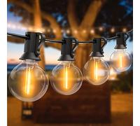 Woolmug Catena Luminosa Esterno, 34Ft/10.5M 15+1 G40 LED Lucine Esterno Giardino Impermeabile & Infrangibile Luci LED Esterno Catene Luminose per Esterni per Caffè Festa Matrimonio Terrazzo