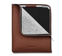 WOOLNUT Custodia a libro in pelle per iPad Pro 13" e iPad Air 13 - Marrone, con portapenne, pelle pieno fiore di alta qualità, custodia con cerniera/iPad Pro 12,9 con iPad Air 13 (M4, 2024)