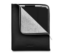 WOOLNUT Custodia a portafoglio in pelle per iPad Pro 13" e iPad Air 13 - Nero, con portapenne, pelle pieno fiore di alta qualità, custodia con cerniera/iPad Pro 12,9 con iPad Air 13 (M4, 2024)