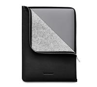 WOOLNUT Custodia in pelle con cerniera a libro, per MacBook Pro 13 e Air 13/13,6" (2018-2024, M1/M2) - Nero