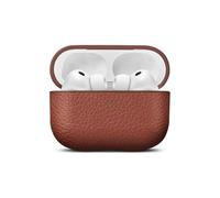 WOOLNUT Custodia in pelle per AirPods Pro di terza generazione, marrone cognac, in pelle scandinava pieno fiore, compatibile con ricarica wireless