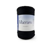 Woolove - Macramè Cordino in Cotone Ideale per Borse a Uncinetto - Accessori Fai da Te - Ferri/Uncinetto: 4.00/5.00, 80% Cotone Ecologico e 20% Fibre Ecologiche (1 Pezzo, Nero 101)