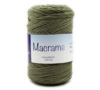 Woolove - Macramè Cordino in Cotone Ideale per Borse a Uncinetto - Accessori Fai da Te - Ferri/Uncinetto: 4.00/5.00, 80% Cotone Ecologico e 20% Fibre Ecologiche (1 Pezzo, Militare 805)