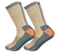 Woolrich Calzini da uomo in lana merino, prodotti negli Stati Uniti, calzini da escursionismo, realizzati in 78% lana merino con arco imbottito, 2 paia, Marrone caffè., Medium