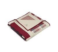 Woolrich - Coperta Trapuntata di Lusso, Stile Baita, Motivo Patchwork con Alce, per Tutte Le Stagioni, Leggera, Traspirante, per Divano, 127 x 178 cm (Larghezza x Lunghezza), Rosso (Huntington Red)