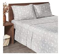 Woolrich Flannel Full Bed Sheets, Casual Lodge/Cabin Bed Sheet, Blue Dog Bed Sheet Set 4-Piece Include Flat Sheet, Fitted Sheet & 2 Pillowcases