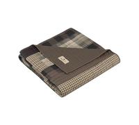Woolrich Reversible Quilted Throw Cabin Lifestyle Plaid Design per Tutte Le Stagioni, Traspirante, Leggero, trapuntatura su Entrambi i Lati per Letto, Divano, Cotone, Winter Hills Tan, 50"x70"