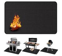 WOOLUCK 122 * 165cm Tappetino per Braciere, Tappetino Ignifugo Tappetini da Barbecue, BBQ Grill Mat per pavimento, per stufa, camino, barbecue e griglia