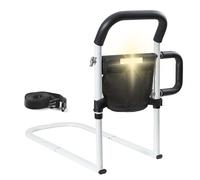 WOOLUCK Barriera Letto, Sollevamento letto per anziani e adulti, guida di supporto laterale di sicurezza e letto, Luci a LED per Evitare Cadute Notturne