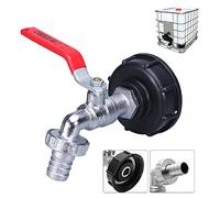 WOOLUCK IBC Container Accessori, Adattatore per Serbatoio dell'Acqua da 3/4", Raccordo Rubinetto in Lega per IBC Vasca da 1000 Litri