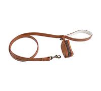 Wooly Cognac/Ecru - Guinzaglio in similpelle e distributori di sacchetti per escrementi, 125 cm