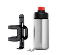 WOOM™ GLUG, borraccia da bicicletta, in acciaio inox, con supporto, 0,5 l