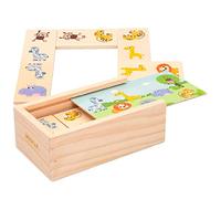 WOOMAX 46461 - Domino infantile animali della giungla - Giocattoli educativi per bambini - Include 30 pezzi in legno naturale e sostenibile - Giochi da tavolo