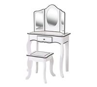 WOOMAX-85389 Teamson 85389-Set da toeletta, Legno con Sgabello e Specchio per Ragazza, Centro di Bellezza con cassetto, educativi per Bambini 3 Anni, Giocattoli Imitazione (85389), Colore Grigio, M