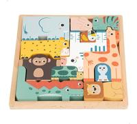 WOOMAX- Animale Torre di apprendimento, Colore Puzzle, 47569