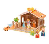 WOOMAX- Animali Presepe Legno, Colore Pezzi, 20 piezas, 46204