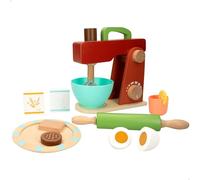 WOOMAX, Frullatore di Legno Giocattolo, 11 Accessori, Elettrodomestico del giocattolo, Macchina per impastare, Accessori Cucina, Giochi educativi, Giocattoli bambini 2 anni, Regali di compleanno
