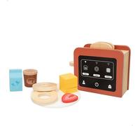WOOMAX Tostapane in legno per bambini, 9 Accessori, Elettrodomestico giocattolo, Accessori Cucina, Giochi educativi, Giocattoli per bambini 2 anni, Regali di compleanno bambini (47598)