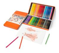Woomer Matite colorate per colorare e disegnare, di alta qualità, con nucleo morbido, materiale per il rientro a scuola, 72 pezzi, multicolore, con scatola di latta regalo per artisti, principianti e