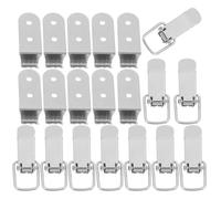 WOONEKY 10 Pezzi Chiusura a Levetta con Gancio a Molla in Acciaio Inox 201, Fermo a Scatto senza Foro per Cassette Attrezzi, Scatole Legno e Borse, Kit con 40 Viti per Serratura Porta