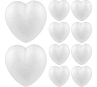 WOONEKY 10 Pezzi Decorazioni a Forma di Cuore in Schiuma Modellabile 8,5 Cm per Fai da Te, Decorazioni Artigianali Leggere e Lisce per Feste, Matrimoni e Progetti Creativi