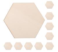WOONEKY 100 pezzi Forme Esagonali in Legno Grezzo per Progetti Fai da Te Pittura Decorazione Murale Artigianato Creativo